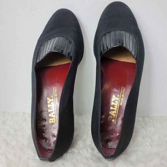 Vintage Bally  Plaza Mens Size 9.5 Smoking Dress Black Canvas Slipper Shoes - Picture 6 of 10